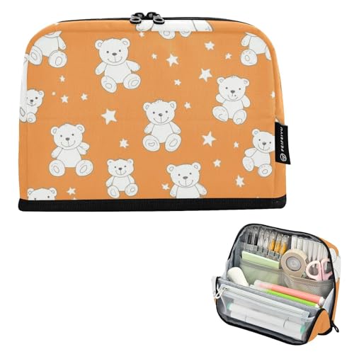 tplaotee Federmäppchen mit niedlichem Teddybär-Design, große Kapazität, Aufbewahrungstasche, Reißverschluss, Schreibwaren, Stiftebeutel für Teenager, Jungen, Schulbedarf, estuchera para lapices tplaotee Federmäppchen mit niedlichem Teddybär-Design, große Kapazität, Aufbewahrungstasche, Reißverschluss, Schreibwaren, Stiftebeutel für Teenager, Jungen, Schulbedarf, estuchera para lapices von tplaotee