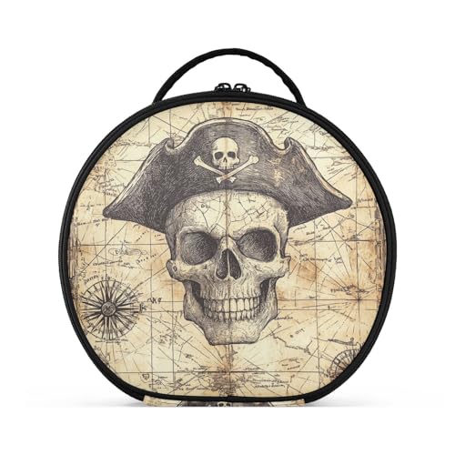 tplaotee GAMreasure Kosmetiktasche mit Piratenmotiv, Reisegröße, Reisezubehör, tragbare Kosmetiktasche für Damen, Reisen, mit verstellbaren Trennwänden, 27,9 cm von tplaotee
