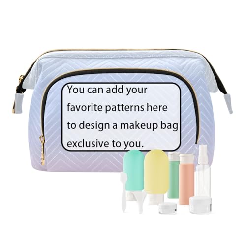 tplaotee Gelbe und blaue Puder-Reisetaschen für Damen, personalisierbar, Kleingeldbörse für Toilettenartikel, Gelbes und blaues Pulver, 1 size von tplaotee