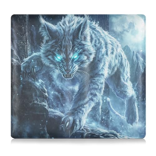 tplaotee Glowing Wolf Premium Leder Registrierungs- und Versicherungskartenhalter Auto Essentials für Führerschein, Karten & wichtige Dokumente von tplaotee