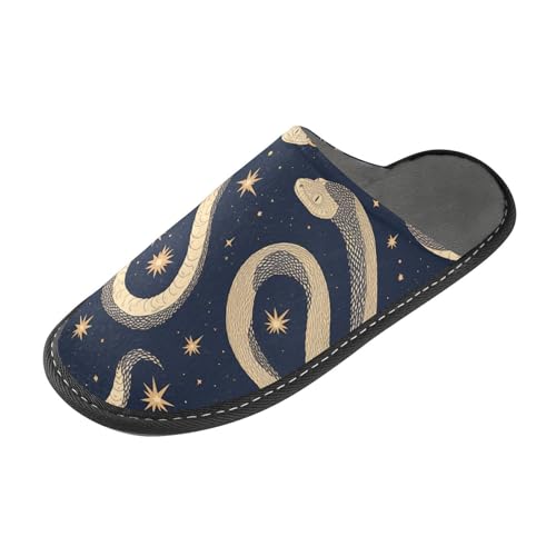 tplaotee Goldene Schlangen, warme Damen-Hausschuhe, Hausschuhe für Damen, mit Memory-Schaum, für Haus, Schlafzimmer, Goldene Schlangen, 42/43 EU von tplaotee