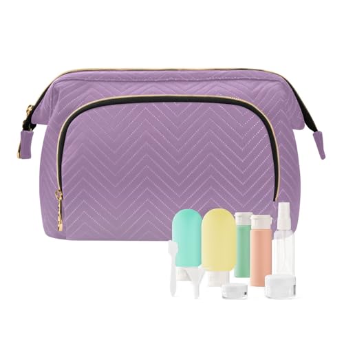 tplaotee Große Make-up-Tasche mit violettem Farbverlauf, für Damen, Geldtasche für Kosmetik-Organizer, Violetter Farbverlauf, 1 size von tplaotee