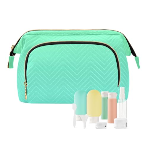 tplaotee Grüner Farbverlauf große Make-up-Tasche Essentials Damen Münzbörse für Make-up-Pinsel, Grüner Farbverlauf, 1 size von tplaotee