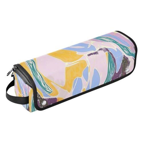 tplaotee Hair Tools Reisetasche mit Eisenmatte, großes Fassungsvermögen, Organizer für Glätteisen, Lockenstäbe, mehrfarbig, abstraktes modernes Muster, tragbarer Organizer, Mehrfarbiges, abstraktes von tplaotee