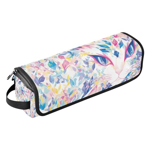 tplaotee Hair Tools Reisetasche und hitzebeständige Matte, große Kapazität, Glätteisen, Organizer für Glätteisen, Lockenstäbe, mehrfarbig, charmantes Katzengesicht, Blumen, Reisen, Mehrfarbige, von tplaotee