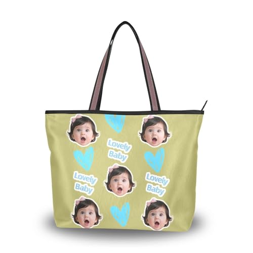 tplaotee Handtaschen aus Seidenstoff mit Reißverschluss für Damen, praktisch, individuelles Bild auf großen Geldbörsen und Handtaschen (Senario), Größe 40 x 29 cm, dunkles Khaki, einfarbig, einfarbig von tplaotee