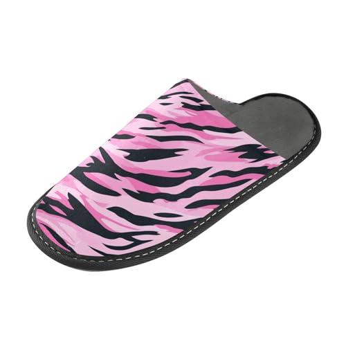 tplaotee Hausschuhe für Damen, Tierhaut, Leopardenmuster, Lila, Schwarz, warme Hausschuhe für den Innenbereich, mit Memory-Schaum, für Haus, Schlafzimmer von tplaotee