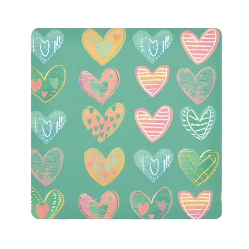 tplaotee Hearts tragbare Make-up-Tasche, Kosmetik-Organizer, Wickeltasche, für Kameralinsen, für Damen, Größe 55,1 x 55,1 cm von tplaotee