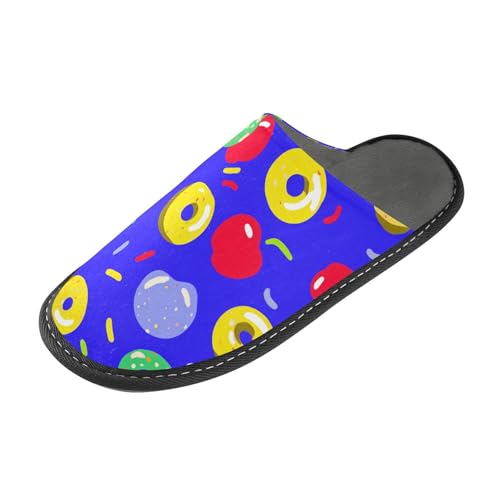 tplaotee Hellblaue Donuts-Hausschuhe für Damen, warme Hausschuhe für Damen, mit Memory-Schaum, für Haus, Schlafzimmer, Hellblaue Donuts, 36/37 EU von tplaotee