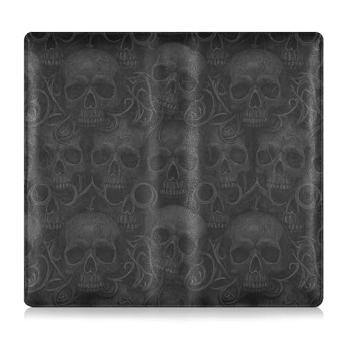 tplaotee Kfz-Zulassungs- und Versicherungshalter, Gothic-Totenkopf-Muster, schwarzes Leder, perfekte Auto-Essentials Geldbörse für jedes Auto, LKW, Motorrad, Anhänger oder Boot von tplaotee