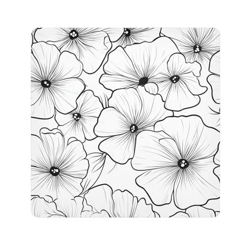 tplaotee Klare Linien Bohemian-Blumen Safari Magische selbstklebende Make-up-Tasche, Make-up-Tasche, Make-up-Tasche, Kamera-Objektivtuch, Wrapper für Damen, Größe 55,1 x 55,1 cm von tplaotee