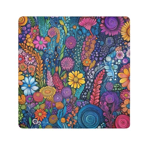 tplaotee Kosmetiktasche mit abstraktem Blumenmuster, buntes Ölgemälde, magisches Make-up, Reisetasche, Make-up, Organizer, Verpackung, Kameralinse, Tuch für Organisation, Größe 55,1 x 55,1 cm von tplaotee