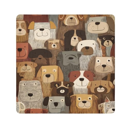 tplaotee Kosmetiktasche mit braunen Hunden, niedlich, selbstklebend, tragbar, Make-up-Organizer für Kamera, Objektiv, Tuch, Kosmetik-Organizer für Reisen, Größe 55,1 x 55,1 cm von tplaotee