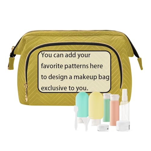 tplaotee Kosmetiktasche mit gelbem Farbverlauf, personalisierbar, leicht, für Damen, Münzgeldbörse für Reisen, Make-up, Gelber Farbverlauf, 1 size von tplaotee