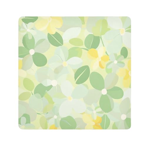 tplaotee Kosmetiktasche mit milden und frischen Blumen, Zitronengelb, Hellgrün, Schutztasche, Reisetasche, Organizer, Verpackung, Kameralinse, Tuch für Organisation, Größe 55,1 x 55,1 cm von tplaotee