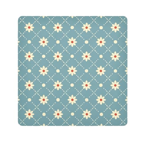 tplaotee Kosmetiktasche mit niedlichem Cartoon-Motiv, kleine Blumen, weiß, magischer Make-up-Organizer für Kamera, Objektiv, Tuch, Kosmetik-Organizer für Reisen, Größe 55,1 x 55,1 cm von tplaotee