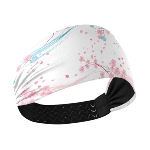 tplaotee Kühlendes Schweißband mit Kirschblüten, elastisches Kopfband für Radfahren, Fitnessstudio, Waschen, Gesicht, Wandern von tplaotee