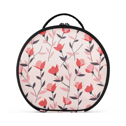 tplaotee Kulturbeutel mit Blumenmuster, Reisegröße, wasserdicht, Kosmetiktasche für Damen, mit verstellbaren Trennwänden, 27,9 cm von tplaotee