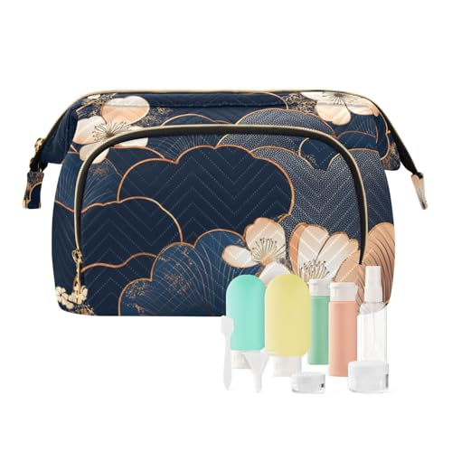 tplaotee Kulturbeutel mit süßem goldfarbenem Delfin, Cartoon-Motiv, für Damen, Münzbörse für Reisen, Kosmetik, Niedlicher goldener Delfin, 1 size von tplaotee