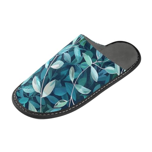 tplaotee Leaves Warme Damen-Hausschuhe, Hausschuhe, Hausschuhe, für den Innenbereich, mit Memory-Schaum, für Haus, Schlafzimmer, Blätter, 37.5/38 EU von tplaotee