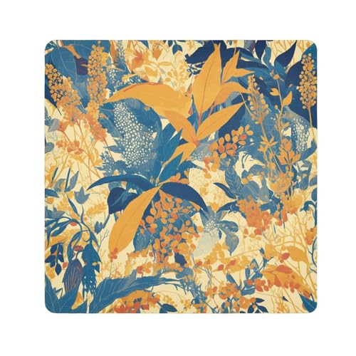 tplaotee Magischer Make-up-Halter mit buntem Blättermuster, Stoff, Make-up, Organizer, Verpackung, Kameralinse, Tuch, Kosmetik-Organizer für Reisen, Größe 55,1 x 55,1 cm von tplaotee