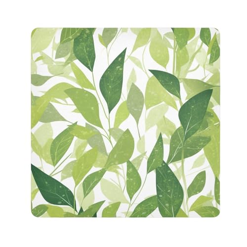 tplaotee Make-up-Tasche für Damen, Motiv: frische Sommerblätter, tragbar, Kosmetik-Organizer, für Kameralinsen, Größe 55,1 x 55,1 cm von tplaotee