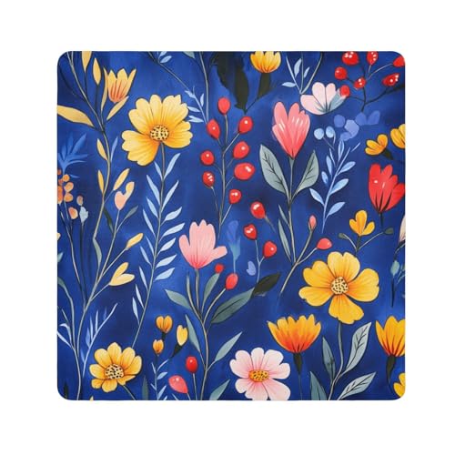 tplaotee Make-up-Tasche mit Cartoon-Motiv, Motiv: Oberonia-Blume, königsblau, magischer Aufkleber, tragbar, Make-up-Organizer, Wickeltasche für Kamera, Objektiv, Tasche, Organizer, Taschen für Damen von tplaotee