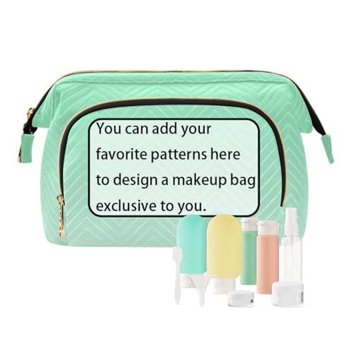 tplaotee Make-up-Tasche mit Farbverlauf, personalisierbar, für Kosmetik-Organizer, Grün, Grüner Farbverlauf, 1 size von tplaotee