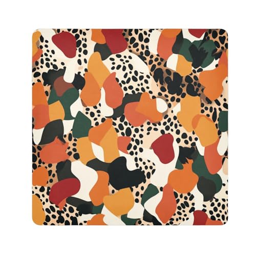 tplaotee Make-up-Tasche mit Leopardenmuster, magisch, Stoff, Reisetasche, Organizer, Verpackung, Kameralinse, Tuch, Kosmetik-Organizer für Reisen, Größe 55,1 x 55,1 cm von tplaotee