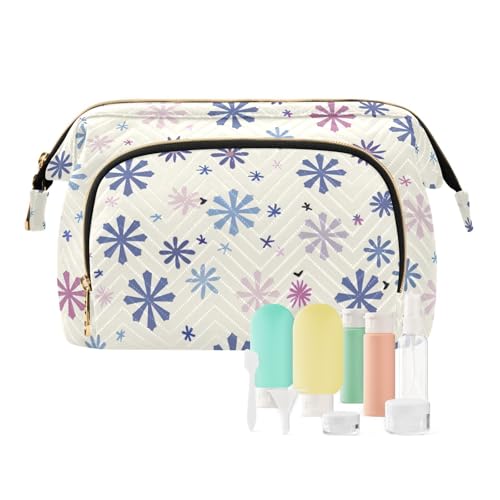 tplaotee Make-up-Tasche mit Schneeflocken-Motiv, wasserdicht, Kosmetiktasche für Geldbörse, Schmuck-Organizer, Schneeflocken, 1 size von tplaotee