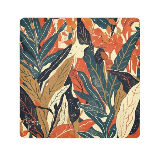 tplaotee Make-up-Tasche mit bunten Blättern, selbstklebend, tragbar, Make-up-Organizer für Kamera, Objektiv, Tuch für Organisation, Größe 55,1 x 55,1 cm von tplaotee