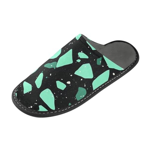 tplaotee Marble Mint Green Damen Hausschuhe Frauen Home Slippers Indoor mit Memory Foam für Haus, Schlafzimmer von tplaotee