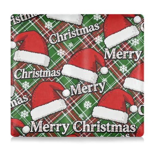 tplaotee Merry Christmas Red Santa Hat Leather Toursuit Car Registration and Insurance Card Holder Essential Car Wallet Case for Essential Document, Driver License, Cards von tplaotee