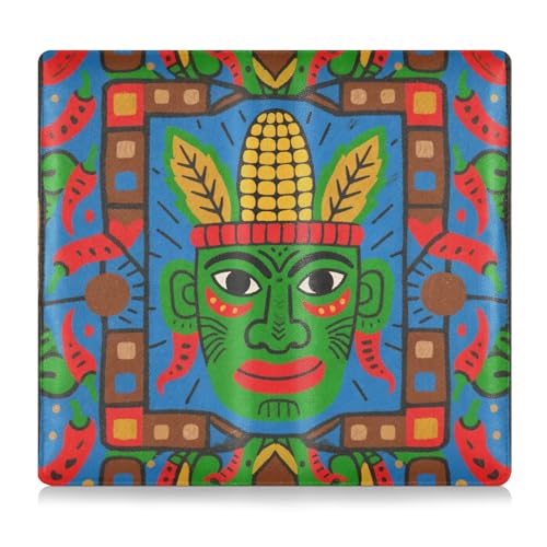 tplaotee Mexico Tribe Leader Leder Auto Registrierung und Versicherungskartenhalter Essential Car Wallet Case für Ausweis, Führerschein, Schlüsselkontaktinformationskarten von tplaotee