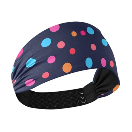 tplaotee Moderne, bunte runde Punkte, schwarz, kühlendes athletisches Stirnband für Damen, elastische Schweißbänder für den täglichen Gebrauch, Make-up, Wandern von tplaotee