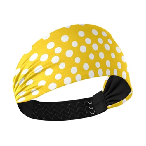 tplaotee Modernes weißes rundes Punkte-Stirnband, feuchtigkeitsableitend, breit, dehnbarer Kopf für Fitnessstudio, Yoga, Make-up, Volleyball tplaotee Modernes weißes rundes Punkte-Stirnband, feuchtigkeitsableitend, breit, dehnbarer Kopf für Fitnessstudio, Yoga, Make-up, Volleyball von tplaotee
