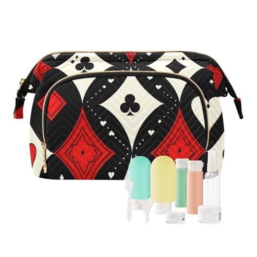 tplaotee Modische Kosmetiktasche mit Poker-Motiv, leicht, Geldbörse für Kosmetik-Organizer, Modisches Schürhakenmuster, 1 size von tplaotee