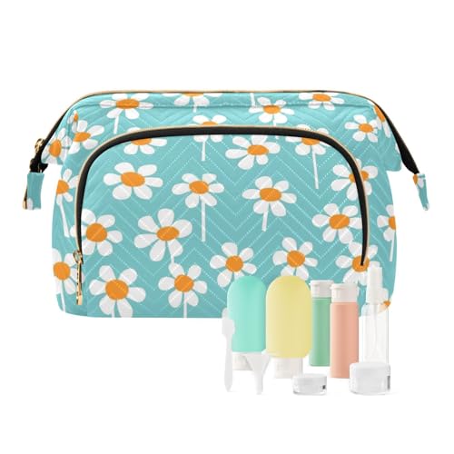 tplaotee Multi-Daisy weiße Make-up-Kosmetiktasche Essentials Damen Münzgeldbörse für Reisezubehör, Weiß mit mehreren Gänseblümchen, 1 size tplaotee Multi-Daisy weiße Make-up-Kosmetiktasche Essentials Damen Münzgeldbörse für Reisezubehör, Weiß mit mehreren Gänseblümchen, 1 size von tplaotee
