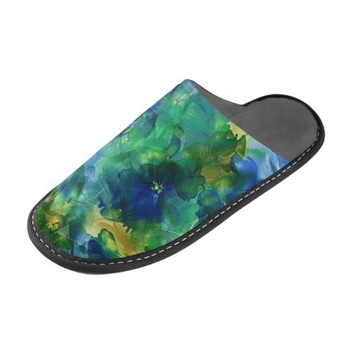 tplaotee Mystery Flowers Damen Hausschuhe Pantoffeln für Innen mit Memory Foam für Haus, Schlafzimmer von tplaotee