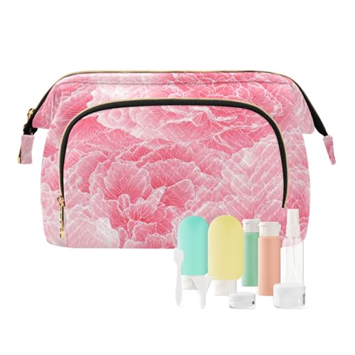 tplaotee Nelke Spitze Baby Pfirsich große Make-up-Tasche Essentials Kosmetiktasche für Geldbörse für Reisen Make-up, Nelke Spitze Baby Pfirsich, 1 size von tplaotee