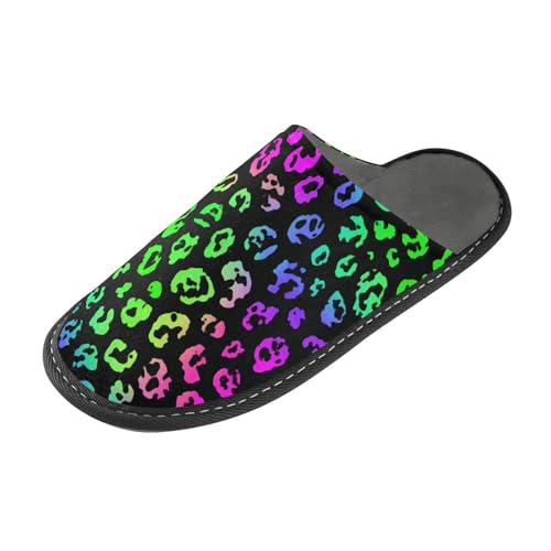 tplaotee Neon Leopard Print Damen Slipper Slipper für Frauen Indoor mit Memory-Schaum für Haus, Schlafzimmer tplaotee Neon Leopard Print Damen Slipper Slipper für Frauen Indoor mit Memory-Schaum für Haus, Schlafzimmer von tplaotee