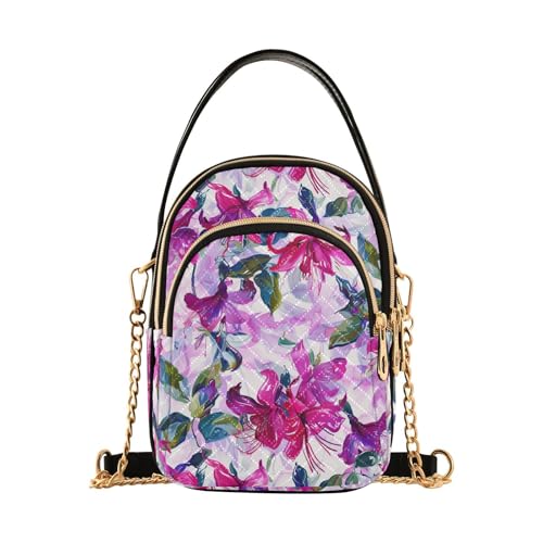 tplaotee Ölgemälde Boho Fuchsia Blumen trendige Umhängetasche für Damen mit mehreren Taschen Damen Handtaschen Geburtstagsgeschenk für Frauen von tplaotee