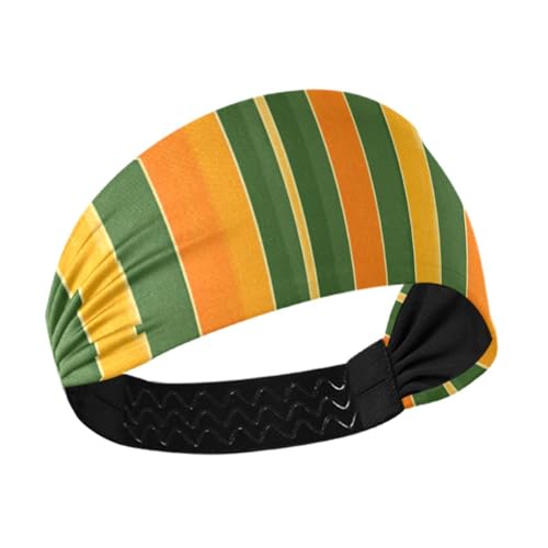 tplaotee Orange und Grün, gerades Streifenmuster, rutschfest, dehnbares Schweißband für Damen, zum Laufen, Radfahren, Basketball, Wandern tplaotee Orange und Grün, gerades Streifenmuster, rutschfest, dehnbares Schweißband für Damen, zum Laufen, Radfahren, Basketball, Wandern von tplaotee