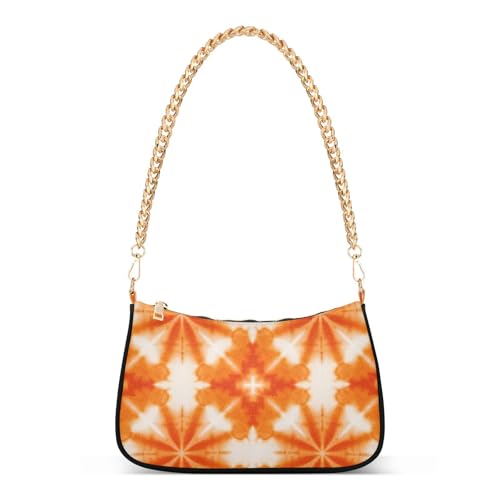 tplaotee Orangefarbene Batik-Trend-Kette Crossbody Reisetasche Handtasche für Muttertag von tplaotee