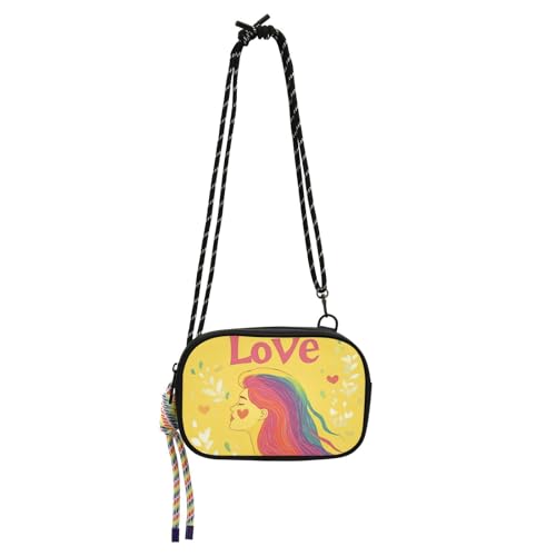 tplaotee Pride Month A Coloful Girl Side Purse Crossbody Women Trendy with Adjustable Strap Handtaschen Walk Dog, Pride Month a Coloful Girl, 1 size von tplaotee