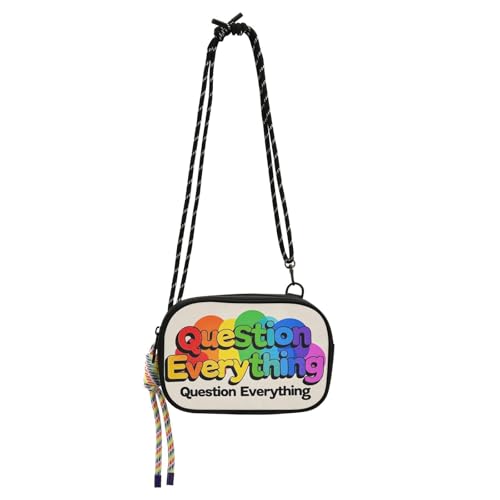 tplaotee Question Everything Mini Crossbody Bag Women Waterproof with Credit Card Slots Small Handbags Date, Frage alles, 1 size von tplaotee