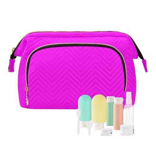 tplaotee Reise-Kosmetiktasche mit großem Fassungsvermögen, tragbar, für Damen, für Toilettenartikel, Violett, Violett, 1 size tplaotee Reise-Kosmetiktasche mit großem Fassungsvermögen, tragbar, für Damen, für Toilettenartikel, Violett, Violett, 1 size von tplaotee