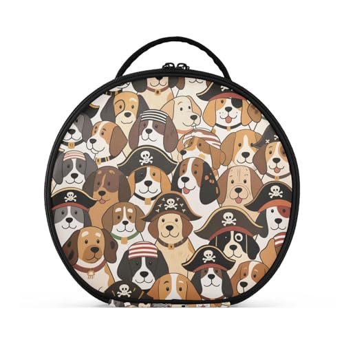 tplaotee Reisetasche mit Retro-Cartoon-Piraten-Motiv, Reisegröße, Zubehör, tragbare Kosmetiktasche für Damen, mit verstellbaren Trennwänden, 27,9 cm von tplaotee