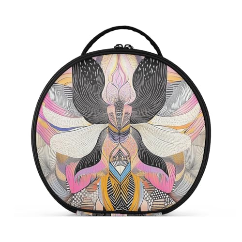 tplaotee Reisetasche mit geometrischen Orchideen, bunt, mit Fächern und Griff, leichte Reisetasche für Damen, mit verstellbaren Trennwänden, 27,9 cm tplaotee Reisetasche mit geometrischen Orchideen, bunt, mit Fächern und Griff, leichte Reisetasche für Damen, mit verstellbaren Trennwänden, 27,9 cm von tplaotee