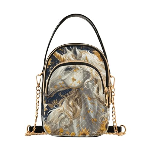 tplaotee Retro Einhörner Sonnenblumen trendige Umhängetasche mit mehreren Taschen Handtasche für Frauen für die Arbeit von tplaotee